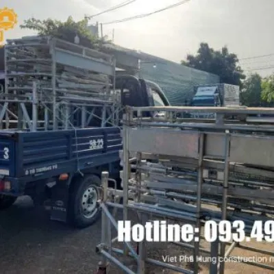 Cho thuê giàn giáo xếp di động nâng hạ