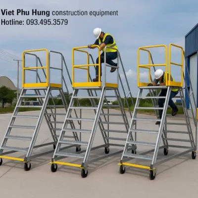 Thang leo di động công nghiệp: Giải pháp nâng cao hiệu quả làm việc trong nhà kho và nhà xưởng