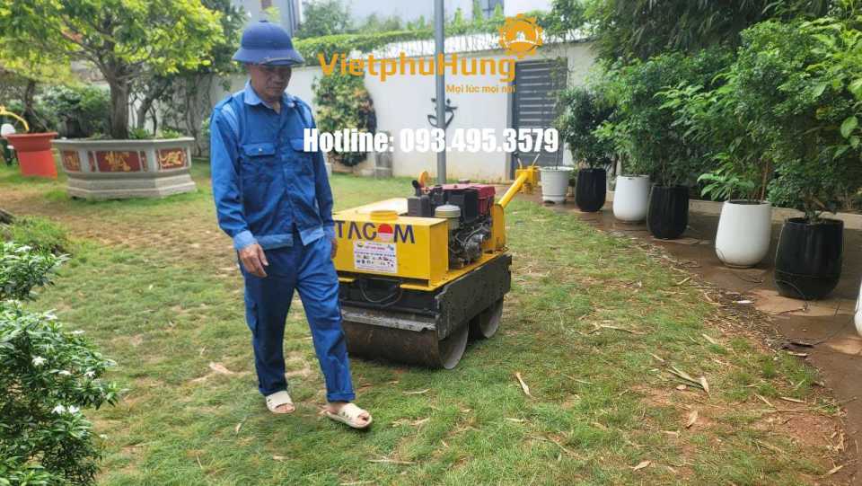 Cho thuê xe lu dắt tay Nhật Bản hàng chất lượng cao bàn giao thi công sân vườn
